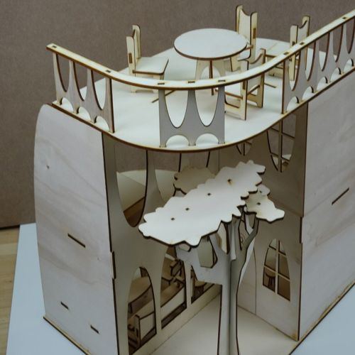 طرح خانه عروسک چوبی اسباب بازی برای کودکان - wooden doll house 3mm toys for children - برای دستگاه CNC چوب و لیزر (سی ان سی)