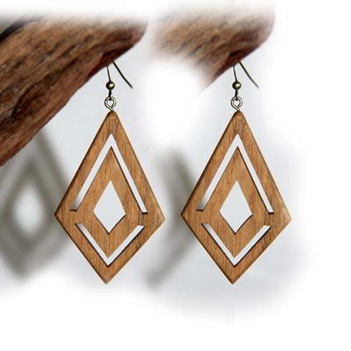 طرح گوشواره چوبی طرح جواهرات زنانه قالب لیزر - wooden earring design women jewelry template laser cut - برای دستگاه CNC چوب و لیزر (سی ان سی)
