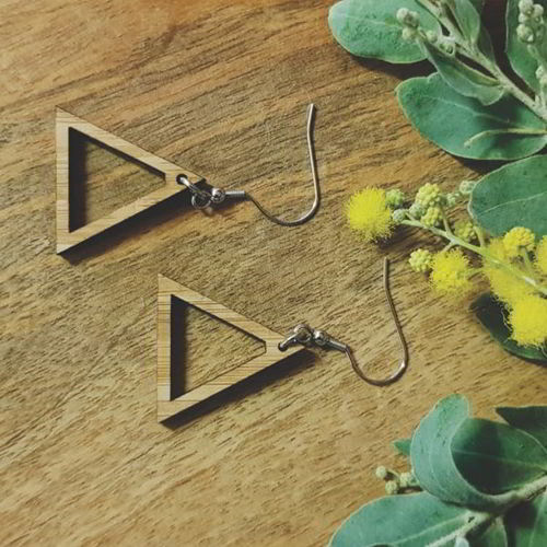 طرح گوشواره‌های چوبی مثلثی شکل جواهرات قالب لیزر - wooden earrings triangle shape jewelry template laser cut - برای دستگاه CNC چوب و لیزر (سی ان سی)