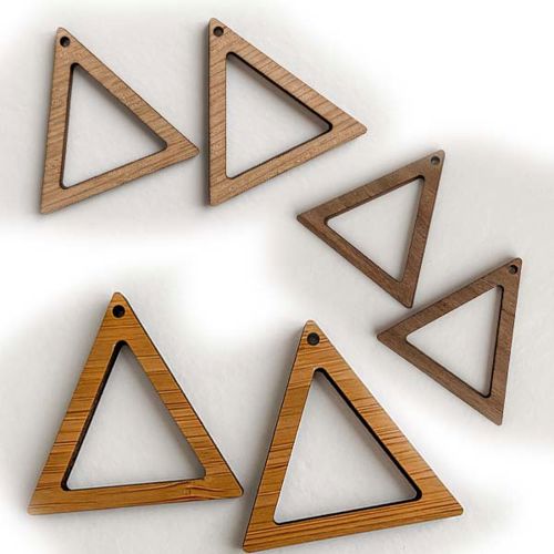 طرح گوشواره‌های چوبی مثلثی شکل جواهرات قالب برش لیزری - wooden earrings triangle shape jewelry template laser cut ve - برای دستگاه CNC چوب و لیزر (سی ان سی)