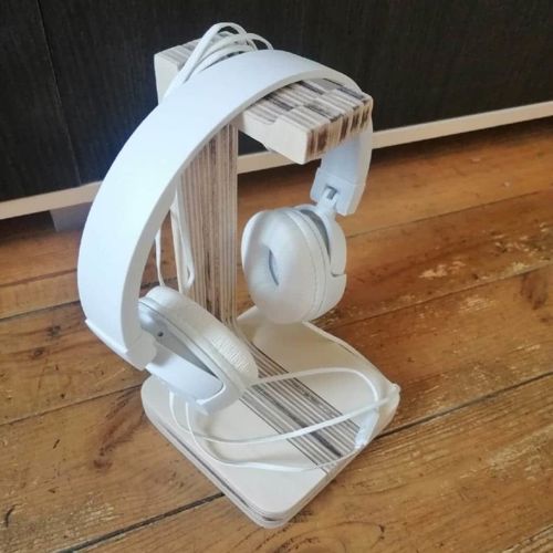 طرح پایه هدفون چوبی لیزری - wooden headphone stand laser cut ve - برای دستگاه CNC چوب و لیزر (سی ان سی)