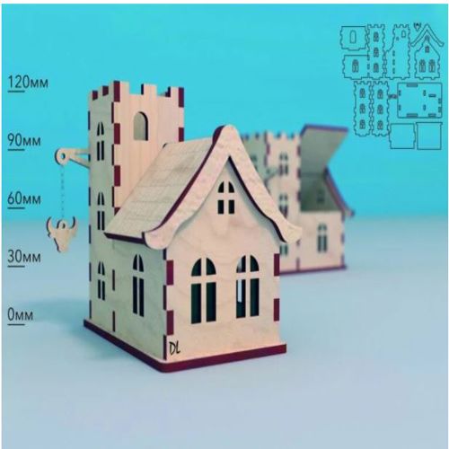 طرح wooden-house-model-bull-tavern-hanging-sign-4mm-ve