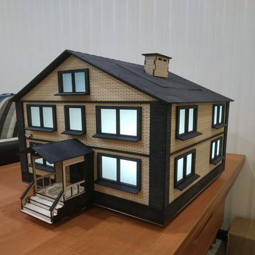طرح مدل خانه چوبی لیزر - wooden house model laser cut ve - برای دستگاه CNC چوب و لیزر (سی ان سی)