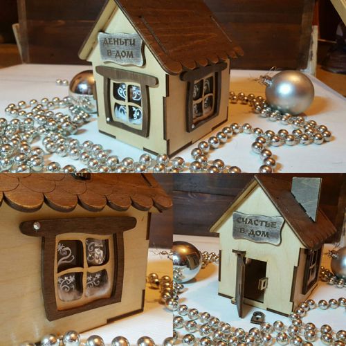 طرح تخته سه لا برش لیزری خانه چوبی قالب - wooden house plywood laser cut template ve - برای دستگاه CNC چوب و لیزر (سی ان سی)