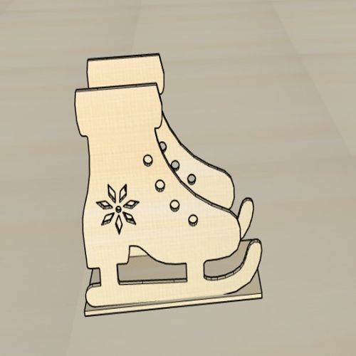 طرح wooden-ice-skating-boot-napkin-holder-christmas-tree-ornaments-laser-cut