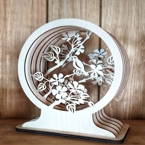 طرح میز تحریر سه بعدی چوبی چند لایه دکور مخصوص برش لیزری - wooden multi layer 3d desk decor for laser cut ve - برای دستگاه CNC چوب و لیزر (سی ان سی)