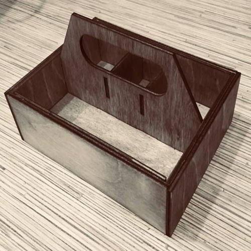 طرح جا دستمال چوبی با دسته برش لیزری - wooden napkin holder with handle laser cutting ve - برای دستگاه CNC چوب و لیزر (سی ان سی)