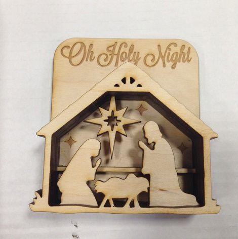 طرح صحنه تولد چوبی لیزر - wooden nativity scene laser cut - برای دستگاه CNC چوب و لیزر (سی ان سی)