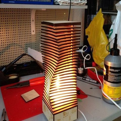 طرح چراغ خواب چوبی چراغ رومیزی برش لیزری الگو - wooden night light table lamp laser cut template - برای دستگاه CNC چوب و لیزر (سی ان سی)