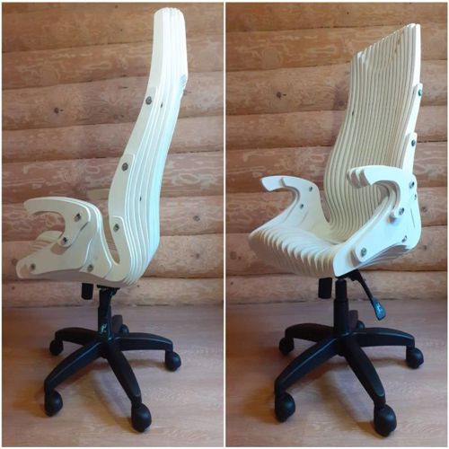 طرح صندلی پارامتری چوبی cn - wooden parametric chair cnc - برای دستگاه CNC چوب و لیزر (سی ان سی)