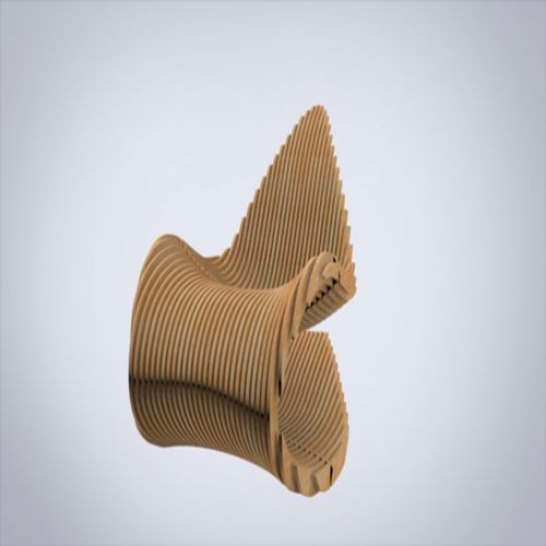 طرح صندلی پارامتری چوبی - wooden parametric chair ve - برای دستگاه CNC چوب و لیزر (سی ان سی)