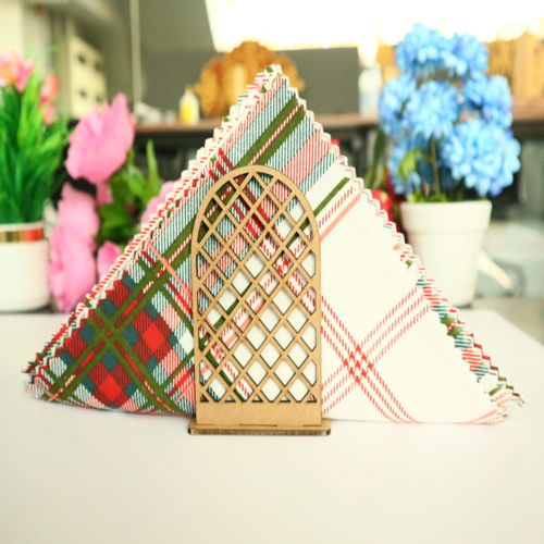 طرح چوبی جای دستمال عمودی برش لیزری - wooden pattern vertical napkin holder laser cutting - برای دستگاه CNC چوب و لیزر (سی ان سی)