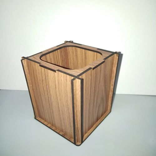 طرح جای قلم و قلم چوبی لیزری - wooden pen and brush holder laser cut ve - برای دستگاه CNC چوب و لیزر (سی ان سی)