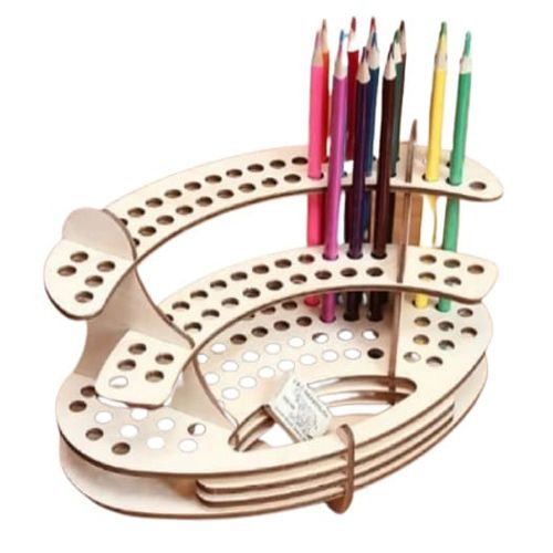 طرح جا مداد چوبی میز سازماندهنده برش لیزری - wooden pencil holder desk organizer laser cut ve - برای دستگاه CNC چوب و لیزر (سی ان سی)