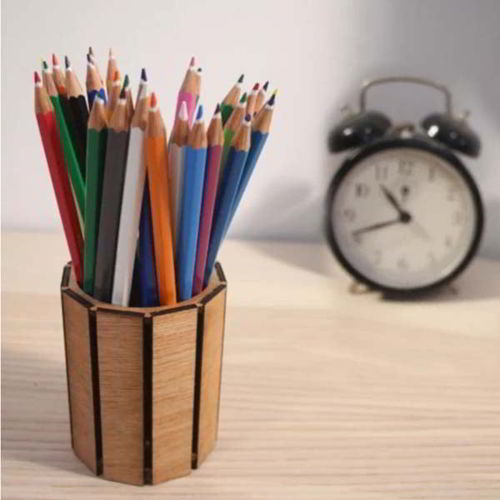 طرح جا مداد چوبی میز اداری سازماندهنده برش لیزری - wooden pencil holder office desk organizer laser cut - برای دستگاه CNC چوب و لیزر (سی ان سی)