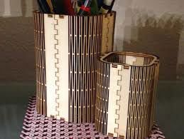 طرح جا قلمی چوبی 4mm - wooden pen holder 4mm - برای دستگاه CNC چوب و لیزر (سی ان سی)