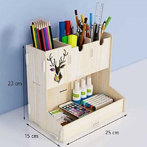 طرح wooden-pen-holder-creative-desktop-student-stationery-organizer-laser-cut-ve