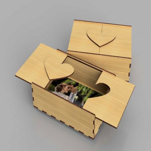 طرح جعبه عکس چوبی میلی متری - wooden photo box 3mm ve - برای دستگاه CNC چوب و لیزر (سی ان سی)
