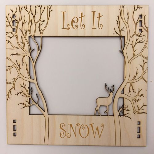طرح قاب عکس چوبی با موضوع جنگل قالب برش لیزری - wooden photo frame jungle theme laser cutting template - برای دستگاه CNC چوب و لیزر (سی ان سی)