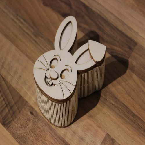 طرح جعبه چوبی به شکل خرگوش - wooden rabbit shape box - برای دستگاه CNC چوب و لیزر (سی ان سی)