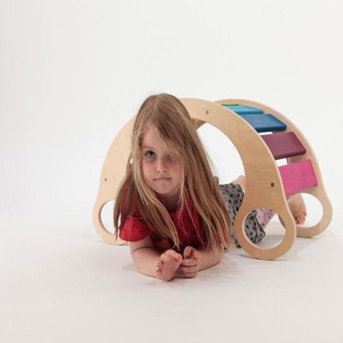 طرح تاب راکر رنگین کمان چوبی بچه ها راکر اسباب بازی - wooden rainbow rocker swing kids rocker toy ve - برای دستگاه CNC چوب و لیزر (سی ان سی)