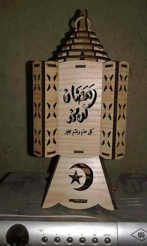 طرح قالب چراغ فانوس چوبی رمضان برای برش لیزر - wooden ramadan lantern lamp template for laser cut ve - برای دستگاه CNC چوب و لیزر (سی ان سی)