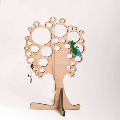طرح پایه حلقه درخت چوبی جواهرات برش لیزری - wooden ring tree jewelry holder stand laser cut ve - برای دستگاه CNC چوب و لیزر (سی ان سی)