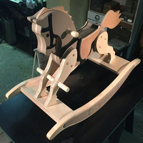 طرح اسب گهواره‌ای چوبی - wooden rocking horse ve - برای دستگاه CNC چوب و لیزر (سی ان سی)
