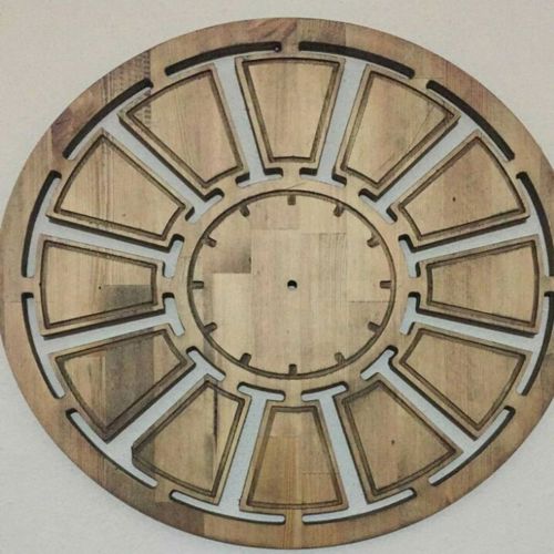 طرح قالب ساعت گرد چوبی برای برش لیزری - wooden round clock template for laser cut ve - برای دستگاه CNC چوب و لیزر (سی ان سی)