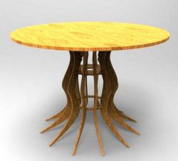 طرح میز ناهارخوری گرد چوبی برای برش لیزر cnc - wooden round dining table for laser cut cnc - برای دستگاه CNC چوب و لیزر (سی ان سی)