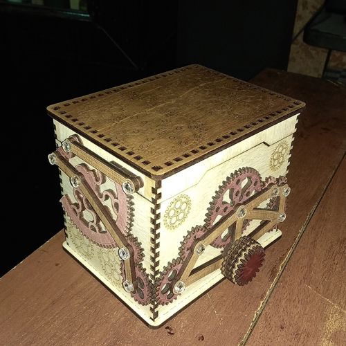 طرح گاوصندوق چوبی جعبه - wooden safe box - برای دستگاه CNC چوب و لیزر (سی ان سی)
