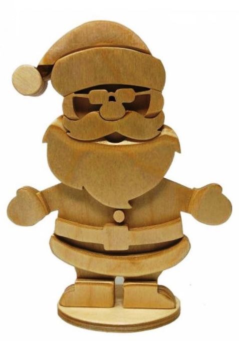 طرح بابا نوئل چوبی برش لیزری - wooden santa claus laser cut ve - برای دستگاه CNC چوب و لیزر (سی ان سی)