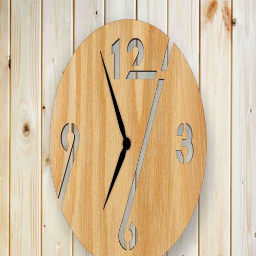 طرح ساعت ساده چوبی وی ای - wooden simple clock ve - برای دستگاه CNC چوب و لیزر (سی ان سی)