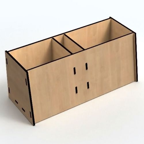طرح جعبه نگهدارنده میز چوبی ساده 3 میلی متری برای برش لیزر - wooden simple desk organizer storage box 3mm for laser cut ve - برای دستگاه CNC چوب و لیزر (سی ان سی)