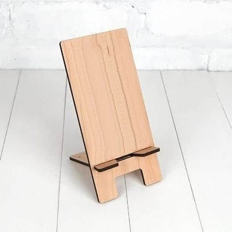 طرح پایه گوشی هوشمند چوبی cnc برش لیزر - wooden smartphone stand cnc laser cut ve - برای دستگاه CNC چوب و لیزر (سی ان سی)