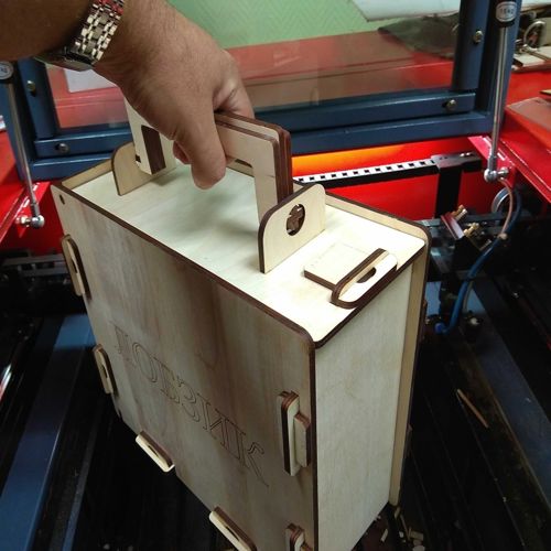 طرح جعبه چمدان چوبی برای برش لیزری - wooden suitcase box for laser cut ve - برای دستگاه CNC چوب و لیزر (سی ان سی)