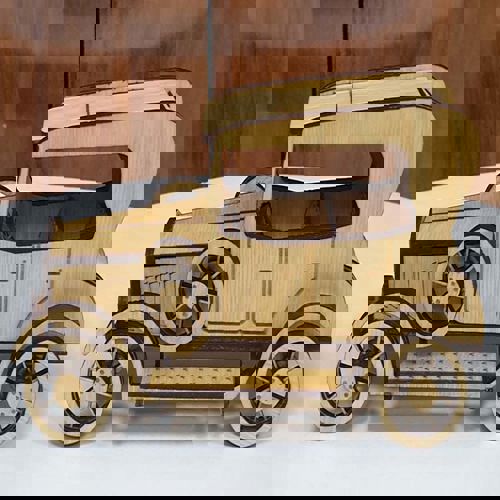 طرح مدل ماشین اسباب‌بازی چوبی قدیمی و کلاسیک فورد قدیمی با برش لیزری و - wooden vintage classic retro ford toy car model laser cut ve - برای دستگاه CNC چوب و لیزر (سی ان سی)