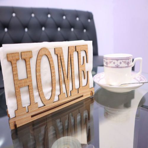 طرح جای دستمال کاغذی چوبی خانه میلی‌متری برش لیزری - wood home napkin holder 3mm laser cutting - برای دستگاه CNC چوب و لیزر (سی ان سی)