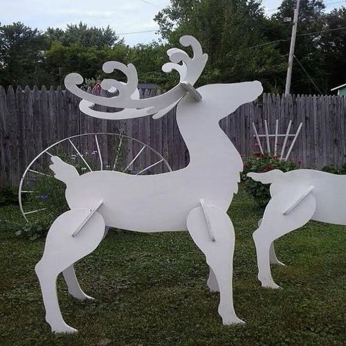 طرح چوب گوزن کریسمس حیاط هنر چمن تزئینات برش لیزری - wood reindeer christmas yard art lawn decoration laser cut ve - برای دستگاه CNC چوب و لیزر (سی ان سی)