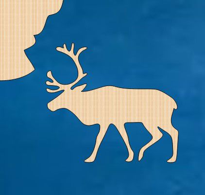 طرح برش چوب گوزن شمالی شکل گوزن شمالی برش لیزری - wood reindeer cutout reindeer shape laser cut ve - برای دستگاه CNC چوب و لیزر (سی ان سی)