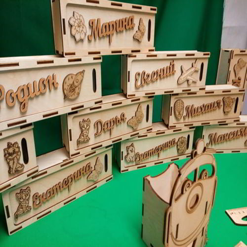 طرح جا مداد چوبی مدرسه‌ای لیزری - wood school pencil case laser cut ve - برای دستگاه CNC چوب و لیزر (سی ان سی)