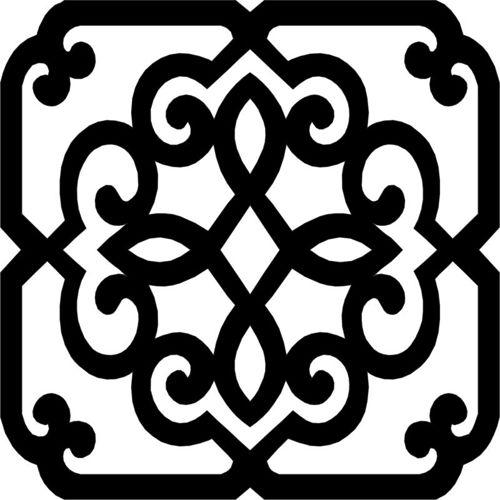 طرح قاب آهن فرفورژه الگو - wrought iron frame pattern - برای دستگاه CNC چوب و لیزر (سی ان سی)
