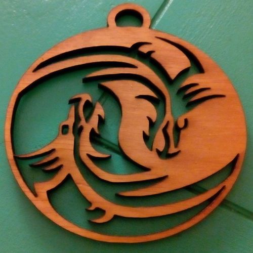 طرح یین یانگ اژدها برای برش لیزری - yin yang dragons for laser cut ve - برای دستگاه CNC چوب و لیزر (سی ان سی)