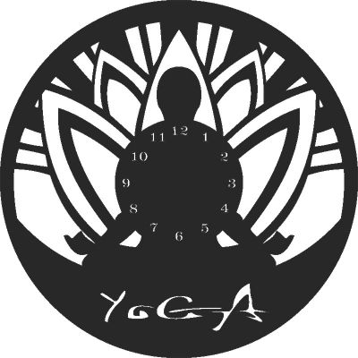 طرح یوگا ساعت - yoga clock - برای دستگاه CNC چوب و لیزر (سی ان سی)