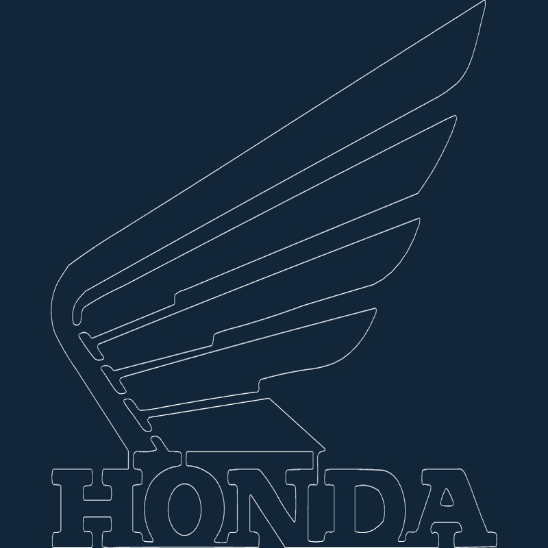 طرح لوگوی بال موتورسیکلت هوندا مناسب برای استفاده در دستگاه های cnc چوب و cnc لیزر - honda motorcycle wing logo dxf file