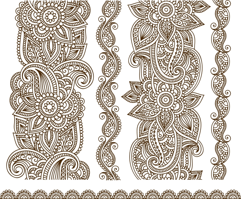 طرح تصویر برداری از مهندی مناسب برای استفاده در دستگاه های cnc چوب و cnc لیزر - vector illustration of mehndi cdr file