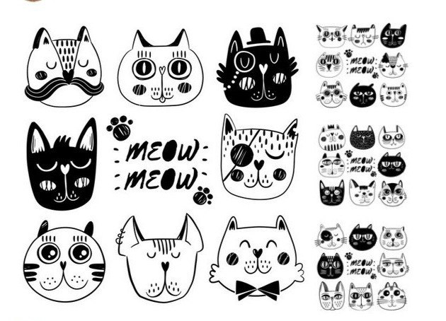 طرح فایل وکتور طرح گربه دودل مناسب برای استفاده در دستگاه های cnc چوب و cnc لیزر - doodle cat illustration vector art cdr file