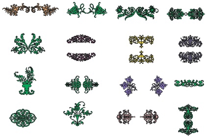 طرح مجموعه طرح گلدار مناسب برای استفاده در دستگاه های cnc چوب و cnc لیزر - floral pattern set cdr file