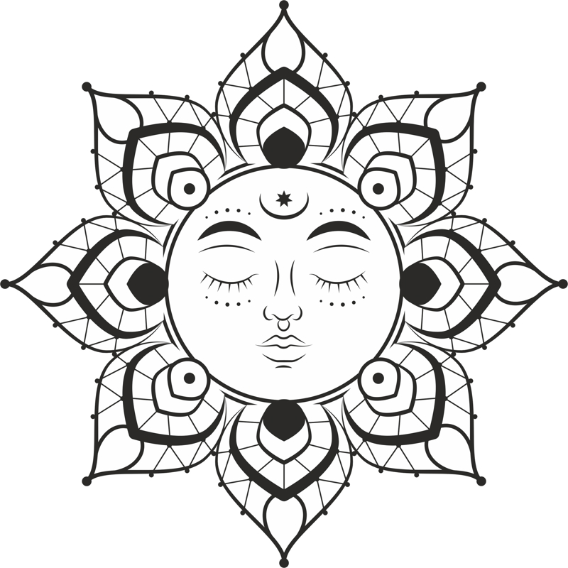 طرح خورشید ماندالا (چرخ هستی) مناسب برای استفاده در دستگاه های cnc چوب و cnc لیزر - mandala sun cdr file