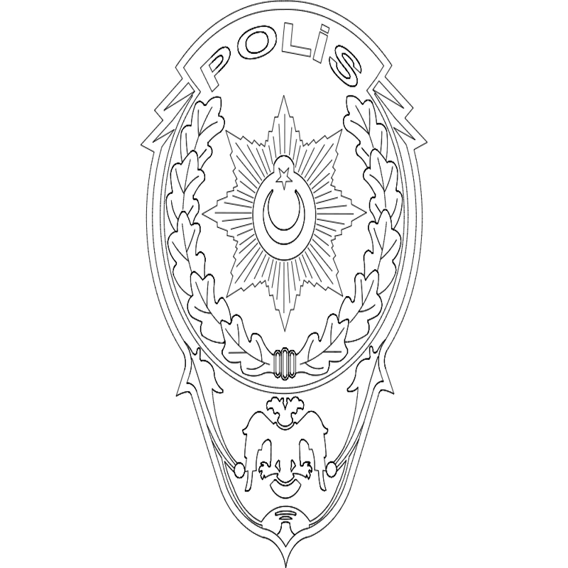 طرح لوگوی پلیس مناسب برای استفاده در دستگاه های cnc چوب و cnc لیزر - polis logo dxf file